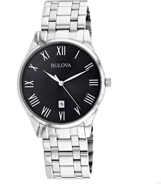 Bulova Mens Classic Black Dial Watch