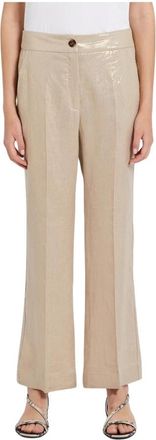 Marella Wijde Broek - Dames - Wijde Broeken - Beige - S - Broeken