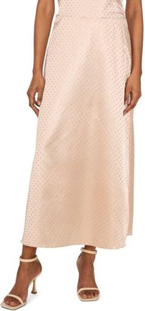 Vince Camuto Metallic Dot Bias Satin Maxi Skirt in Solar Glow at Nordstrom, Size X-Large