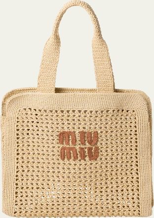 Miu Miu Crochet Logo Tote Bag