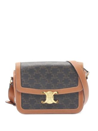 Celine 2000s Triomphe-print shoulder bag - Brown