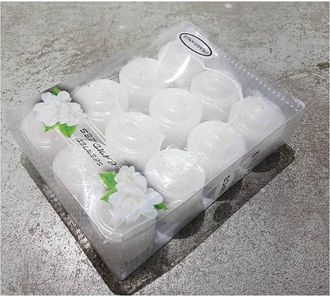 Trade Shop Trade Shop - Set 12 Pezzi Candele Profumate Gelsomino Bianche Decorazione Votive 23gr