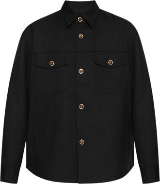 Versace Black Wool Cavalry Blouson Overshirt