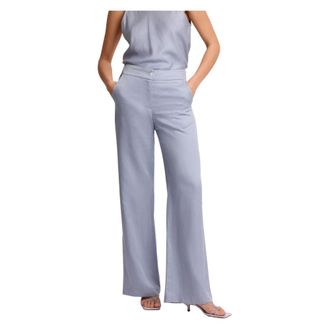 Kocca Wide Trousers, female, Blue, Size: XS Chic Soft Full Length Trousers