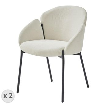 Moloo Silla de tela Luxury Ecru (x2)