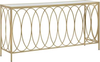 Mauro Ferretti Consola de metal dorado con espejo cm 160x40x79