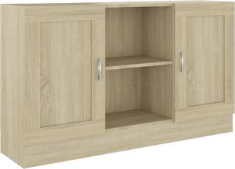 vidaXL Vidaxl - Aparador Madera Contrachapada Color Roble Sonoma 120x30,5x70 Cm