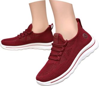 Generic 2026 Running Shoes Womens Sneakers Casual Athletic for Walking Gym Workout Slip On Breathable Mesh Lightweight Comfortable Sole Everyday Wear (Red, 5.