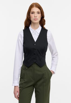 Eterna Anzugweste ETERNA, Damen, Gr. 34_D, schwarz, 67% Baumwolle, 3% Elasthan, 30% Polyamid, Westen Anzugweste