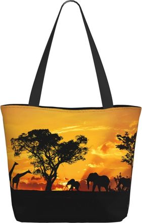 AOOEDM Africa Animal And Trees Ladies Shopping Bag 13x11x7in.The Perfect ValentineS Day Gift.It Is The Best ValentineS Day Gift For Mom, Daughter, Wife,Etc