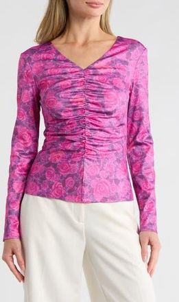 Area Stars Ruched Jersey Top in Cabbage Rose at Nordstrom Rack, Size X-Large