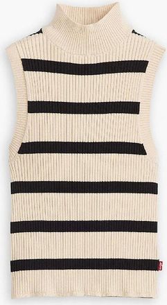 Levi's Womens Tulip Mock Neck Sleeveless Box Tank - Cream - Size: 12