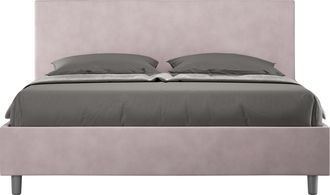 ITYhome Letto Matrimoniale Rivestito In Microfibra - Adele - Dimensione Rete: 160x200 - Colore: Glicine - Tipologia Letto: Con Rete