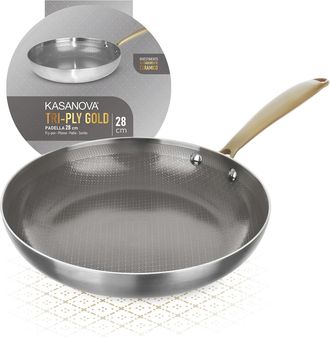 KASANOVA Padella 28 cm triplo strato Tri Ply - Gold