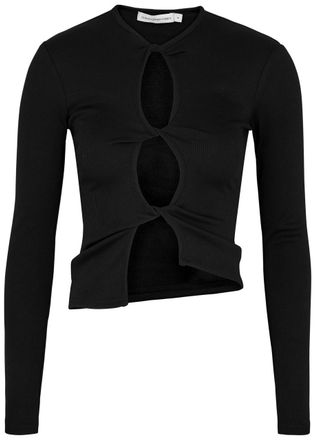 CHRISTOPHER ESBER Twised Stretch-jersey top - Black - 10 (UK10 / S)