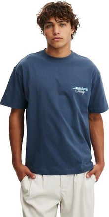 Cotton On Mens Box Fit Text T-Shirt in Moonlight Blue Lumiere at Nordstrom, Size X-Large