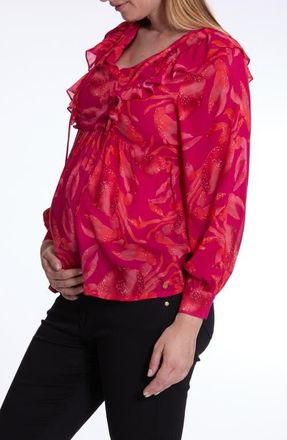 Cache Coeur Nori maternity and nursing blouse in Pink Multi at Nordstrom, Size Small