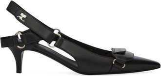 Courrèges Kitten Heel Shoes With Pointed Toe And Front Patch Pocket