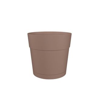 Artevasi Maceta Para Flores Y Plantas Redonda Capri Large - Pl&aacute;stico - Dep&oacute;sito De Agua - Di&aacute;metro 35 Cm - Taupe - Artevasi