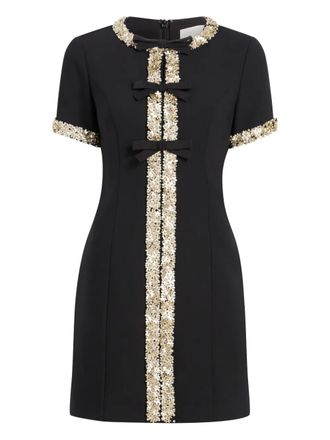 Cinq &agrave; Sept Maelle embellished mini dress - women - Polyester/Viscose/Spandex/Elastane - 12 - Black
