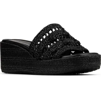 Donald J Pliner Jakki Platform Wedge Sandal in Black at Nordstrom, Size 9