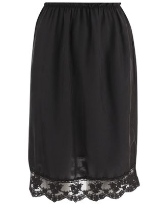 The Garment Silk Skirt With Lace Hem Detail And Elastic Waistband