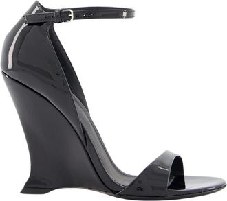 Ferragamo Zwarte Wedge Vidette Sandalen - Dames - Sandalen met hakken - Zwart - 35 1/2 EU - Leer - Schoenen