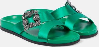 Manolo Blahnik Chilanghi embellished satin sandals