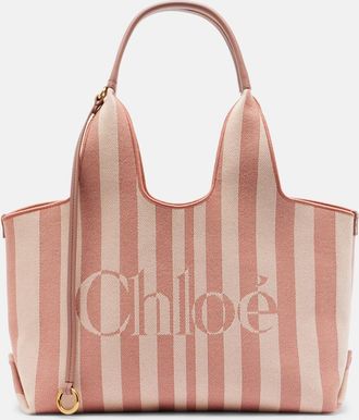 Chlo&eacute; Chlo&eacute; Bolso Chlo&eacute; Stripy Large de lona a rayas con piel