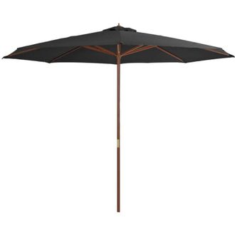 vidaXL Sombrilla De Jard&iacute;n Con Palo De Madera 350 Cm Gris Antracita Vidaxl