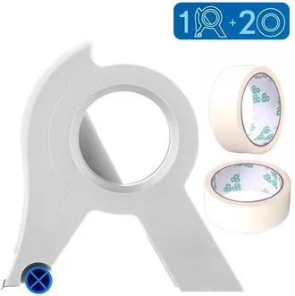 OEM Dispensador De Cinta De 3 Piezas, Aplicador De Cinta De Pintor Port&aacute;til, Incluye Dos Rollos De Cinta, 15 X 10,4 Cm, Blanco