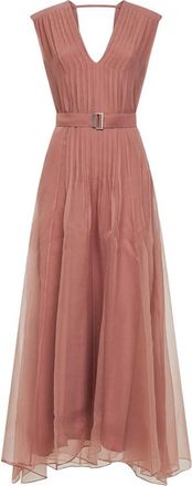 Brunello Cucinelli Belted-waist Midi Dress
