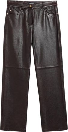 Max Mara Pantalone - Dames - Leren Broeken - Bruin - XS - Leer - Broeken