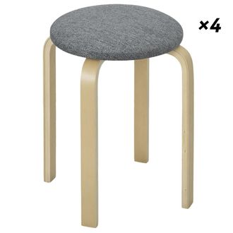 HOMCOM Taburetes apilables 40x40x45 cm gris