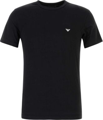 Emporio Armani Black Stretch Cotton T Shirt