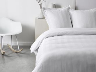OZAIA Parrure De Lit Today Prestige - 240 X 260 Cm - 2 Personnes - 100% Satin De Coton - Craie