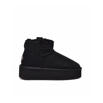 Emu Schoenen, Dames, Zwart, 36 EU, Leer, Foy Flatform Micro