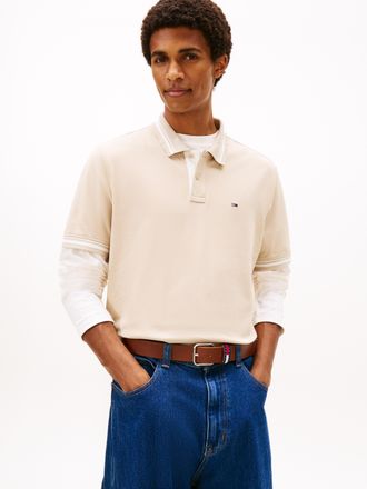 Tommy Jeans Poloshirt TOMMY JEANS TJM REG TIPPED POLO EXT, Herren, Gr. XXL, gulf sand, Jersey, Obermaterial: 100% Baumwolle, regular fit normal, Rundhals, eingese