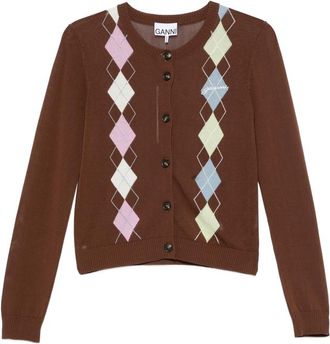 Ganni Argyle-pattern Button-up Cardigan