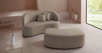 LeGer Home by Lena Gercke 2-Sitzer »Dilara« gerundete Rückenlehne und Front, in 3 Bezugsqualitäten