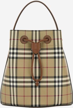 Burberry Beige Check Bucket Bag