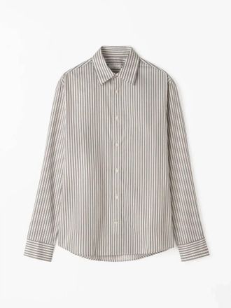 Tiger Of Sweden Mens Lowan Long Sleeve Striped Shirt In Winter White