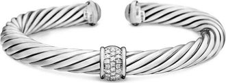 David Yurman Bracciale Classic Cable Station in argento sterling (7mm)