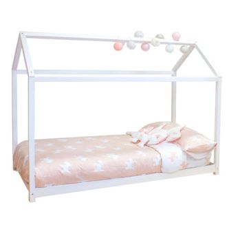 Muemue Cama infantil madera blanco montessori 90x190cm