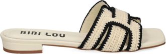 Bibi Lou leather flat sandals - women - Fabric/Calf Leather/Calf Leather - 36 - Neutrals