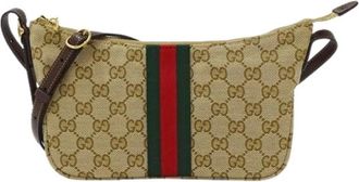 Gucci Pre-owned Cross Body Bags, female, Beige, Size: ONE SIZE Pre-owned Vintage Canvas Cross Body Bag
