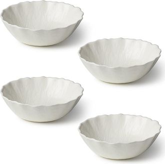 Certified International Le Jardin Set Of 4 White Cabbage 3D Soup Bowls