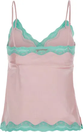 Gold Hawk Womens Satin V-Neck Blouse Pink Silk Top