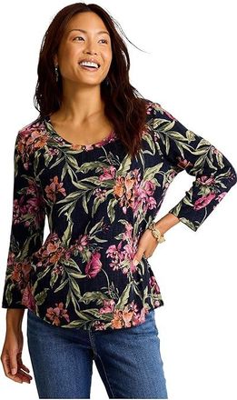 Tommy Bahama Ashby Isles Orchid Isle T-Shirts Womens Clothing Black : LG (US 12-14), Cotton