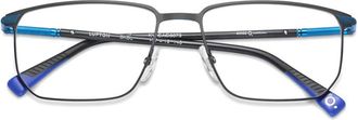 Etnia Barcelona Lupton Metal Frame Rectangular Sunglasses with Blue Accents
